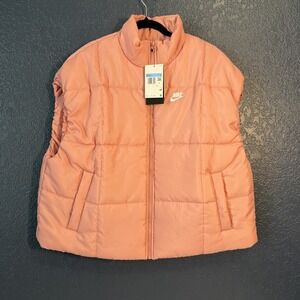 Nike Puffer Vest Medium Pink Therma-FIT Oversized FB7679-618